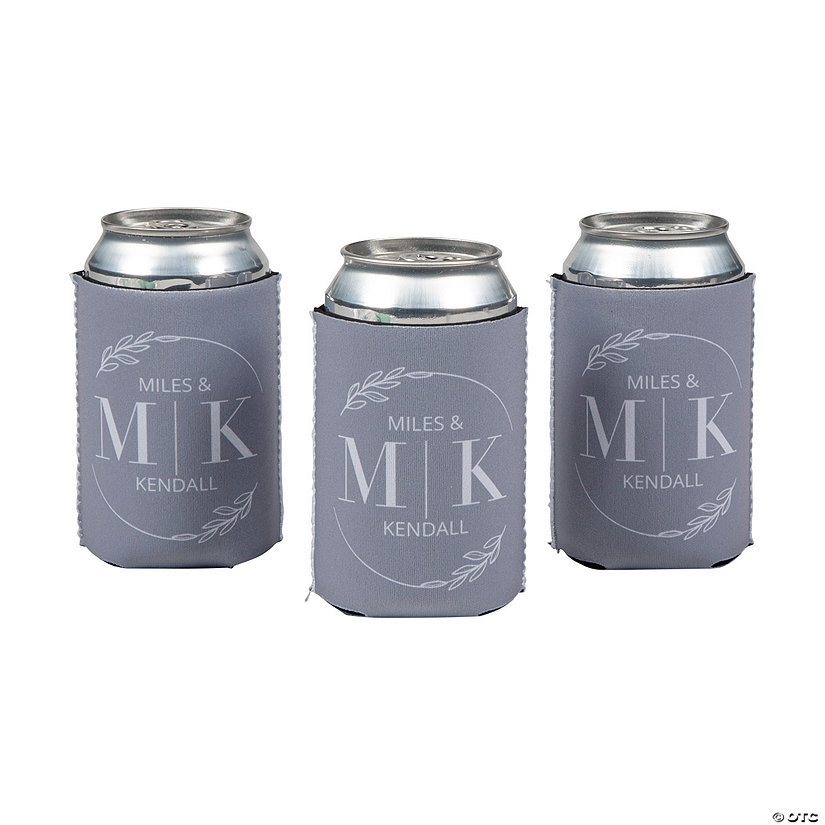 Personalized Premium Modern Initials Can Coolers - 12 Pc. Image Thumbnail