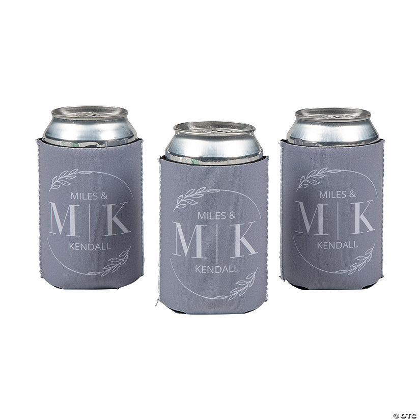 Personalized Premium Modern Initials Can Coolers - 12 Pc. Image