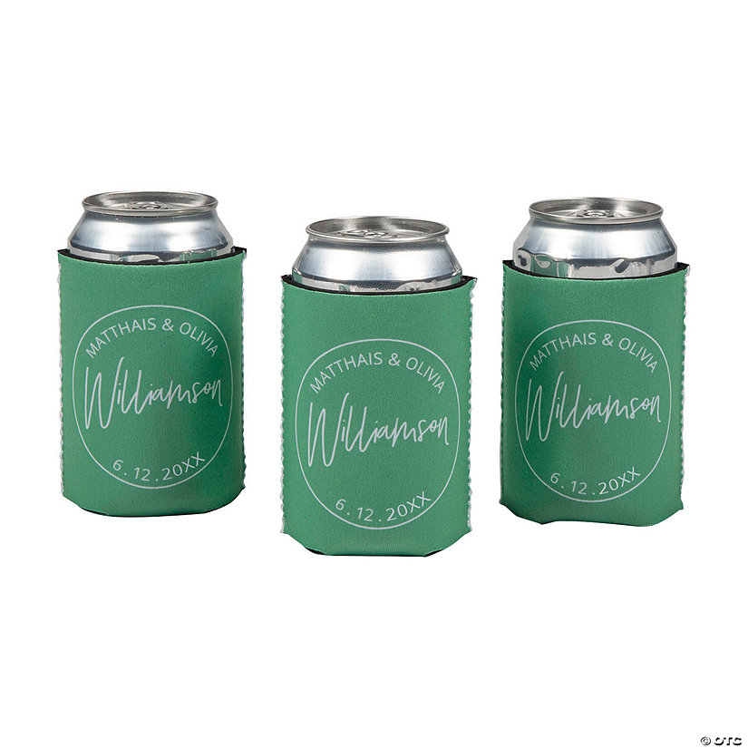 Personalized Premium Modern Last Name Can Coolers - 12 Pc. Image Thumbnail