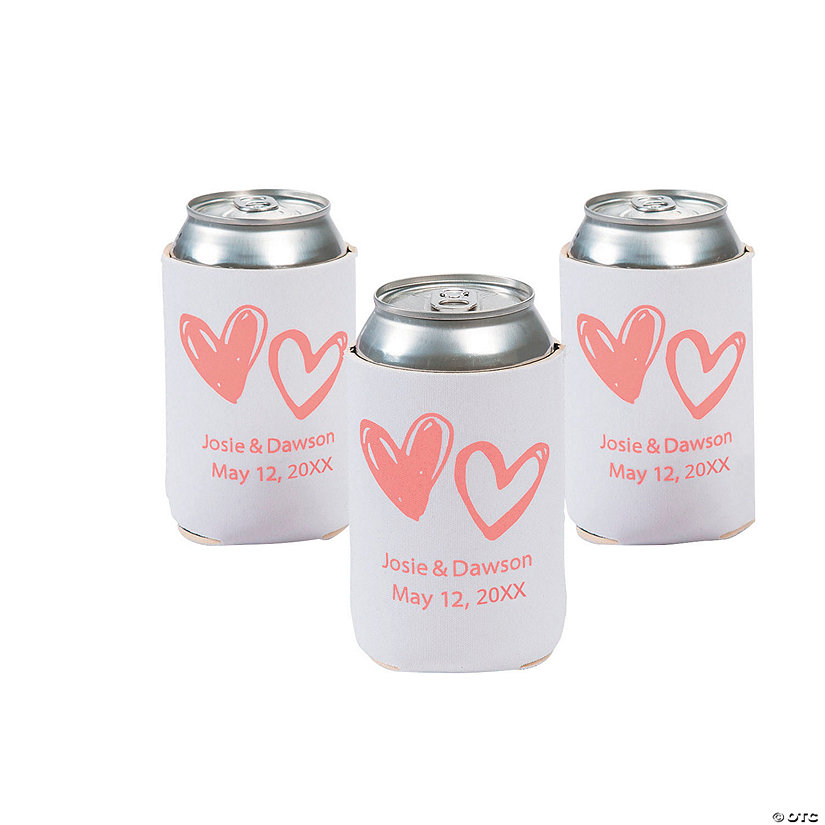 Personalized Premium Neoprene Hearts Can Coolers - 48 Pc. Image
