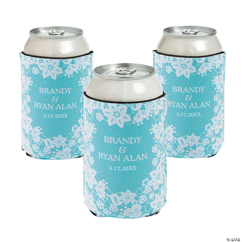 Personalized Premium Neoprene Lace Can Coolers - 12 Pc. Image Thumbnail