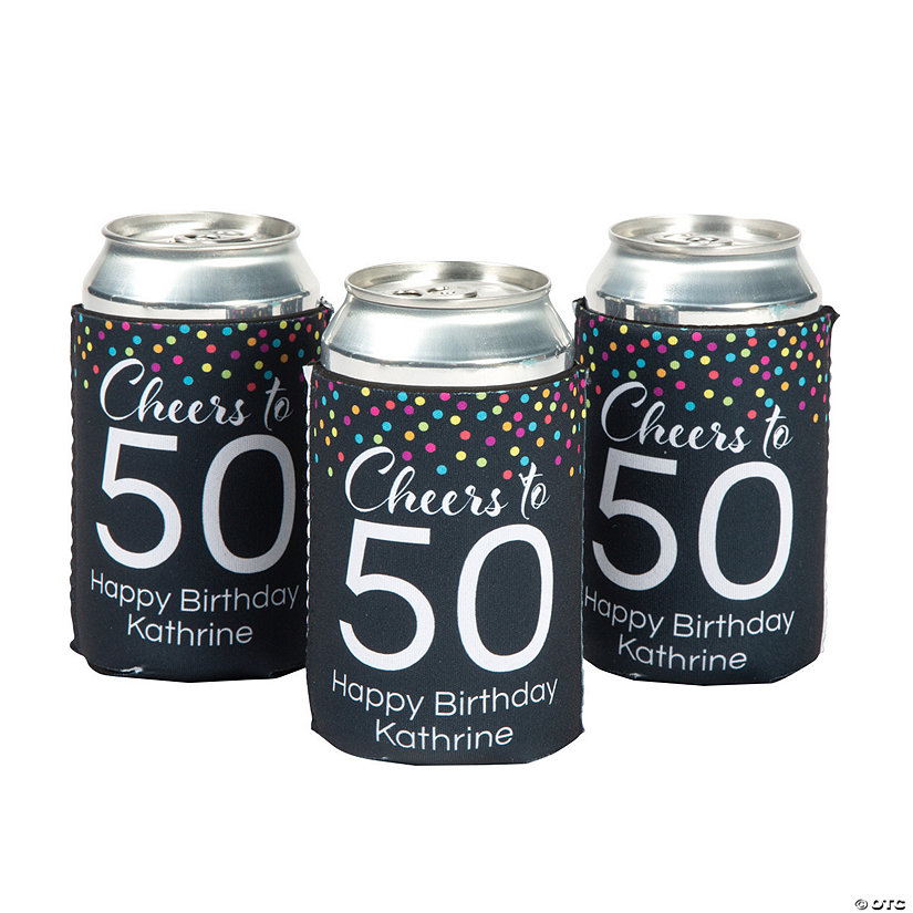 Personalized Premium Neoprene Milestone Birthday Can Coolers - 12 Pc. Image Thumbnail