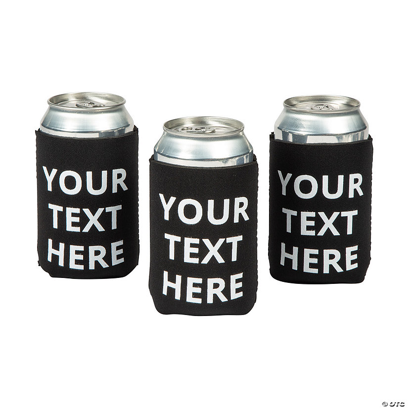 Personalized Premium Open Text Can Coolers - 48 Pc. Image Thumbnail