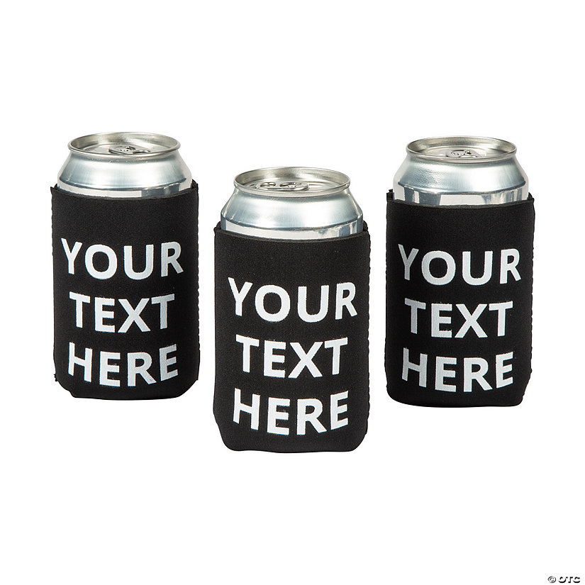 Personalized Premium Open Text Can Coolers - 48 Pc. Image