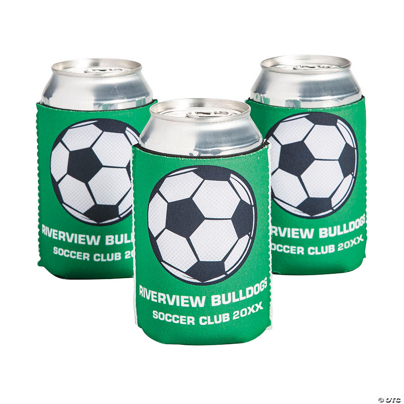 Personalized Premium Soccer Can Coolers - 12 Pc. Image Thumbnail