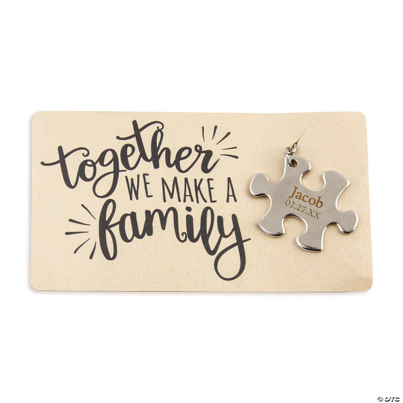 Personalized Puzzle Piece Key Chain with Card Image Thumbnail