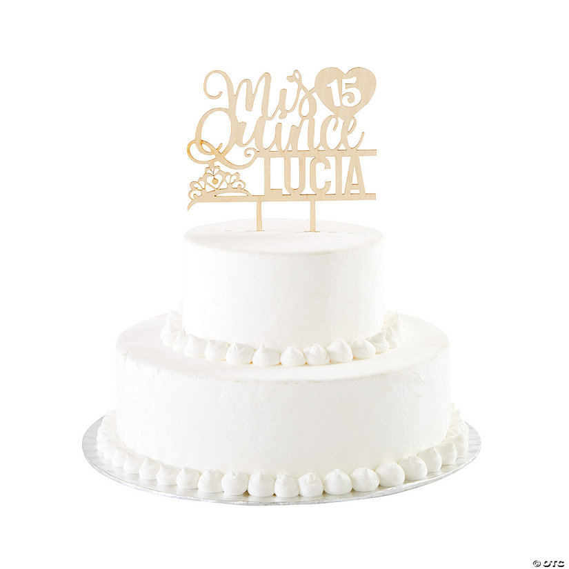 Personalized Quincea&amp;#241;era Cutout Cake Topper Image