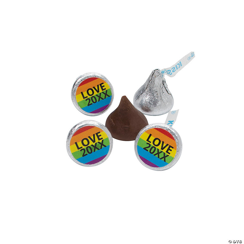 Personalized Rainbow Hershey&#8217;s&#174; Kisses&#174; Stickers &#8211; 60 Pc. Image Thumbnail