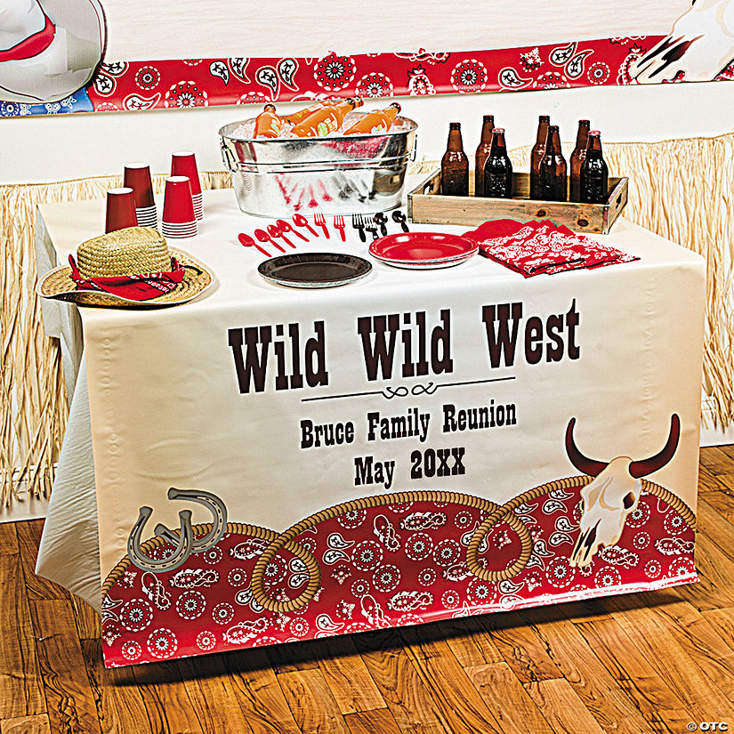 Personalized Red Bandana Table Runner Oriental Trading