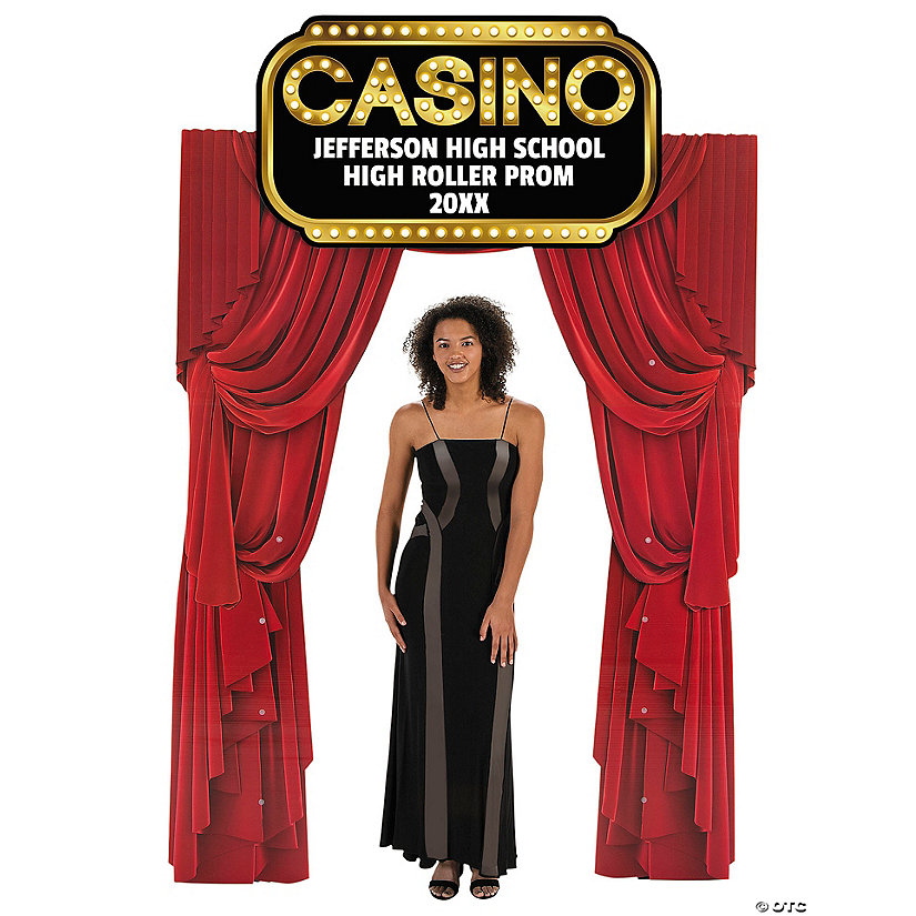 Personalized Red Curtain Casino Archway Kit - 2 Pc. Image Thumbnail