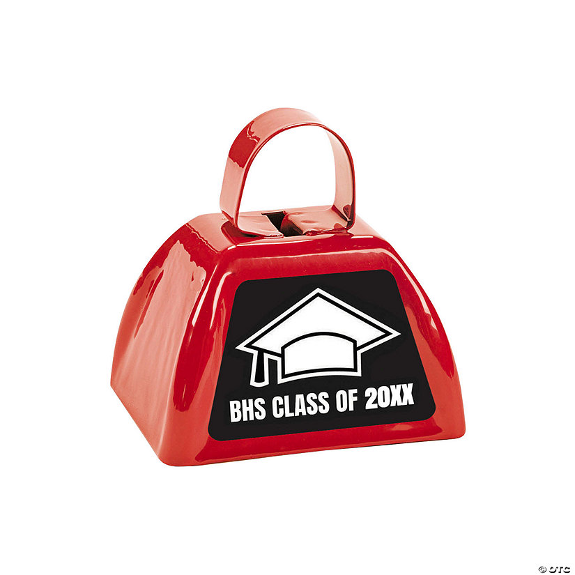 Personalized Red Graduation Cowbells - 12 Pc. Image Thumbnail