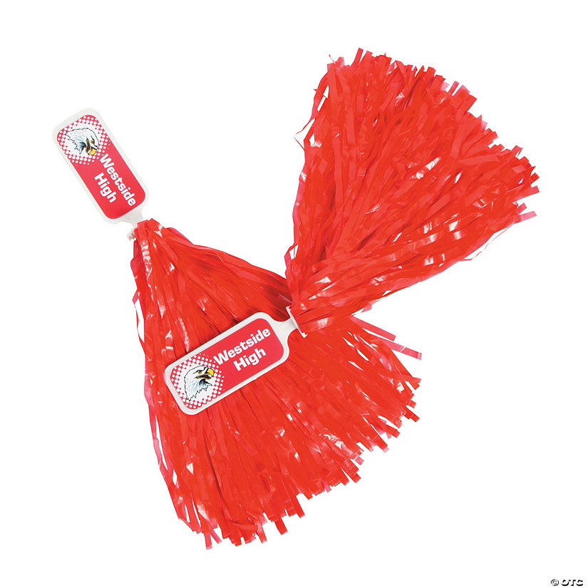Personalized Red PomPoms 24 Pc. Oriental Trading