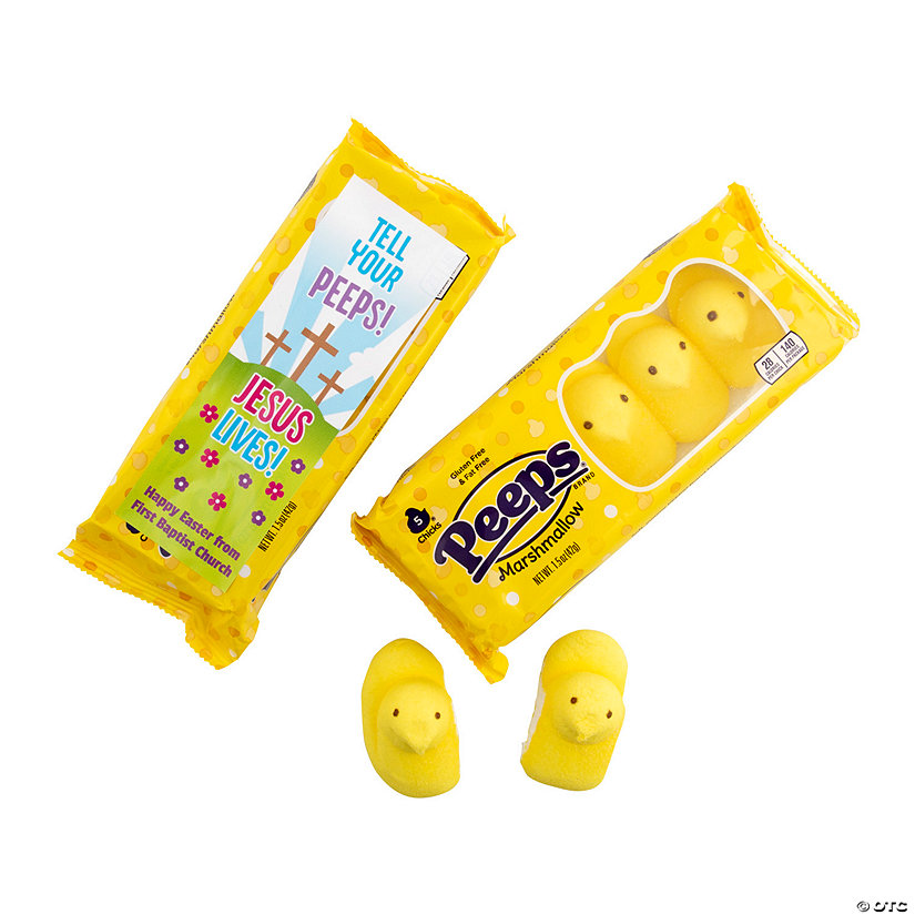 Personalized Religious Easter Peeps<sup>&amp;#174;</sup> Yellow Marshmallow Chicks - 12 Pc. Image