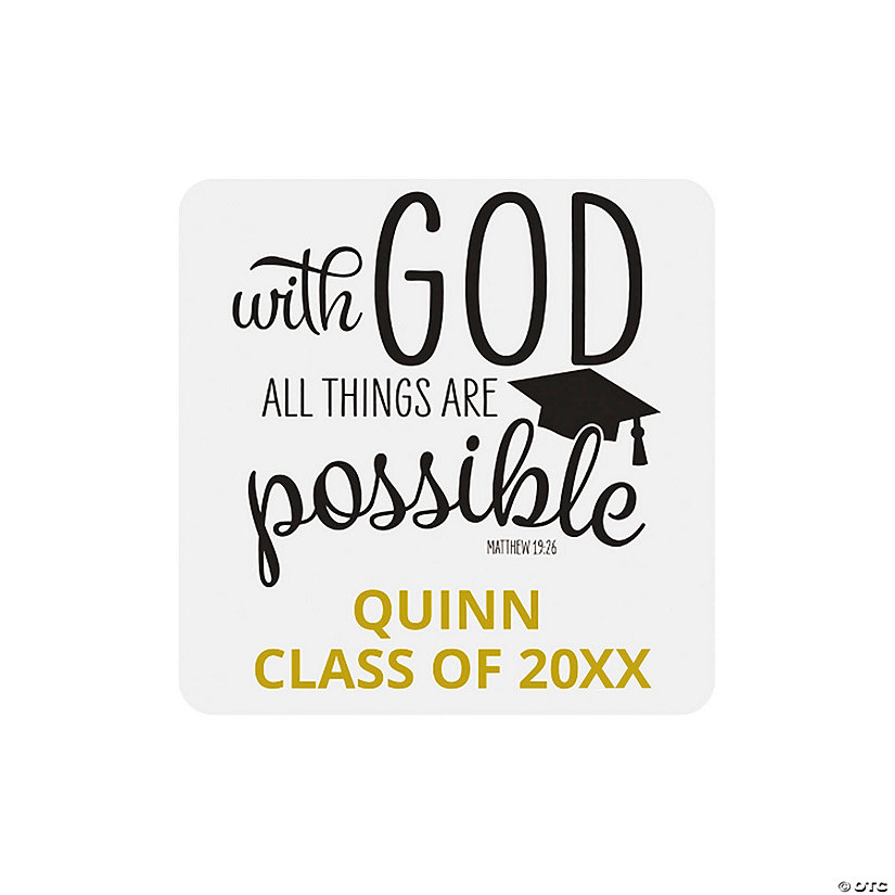 Personalized Religious Graduation Favor Stickers &#8211; 50 Pc. Image Thumbnail