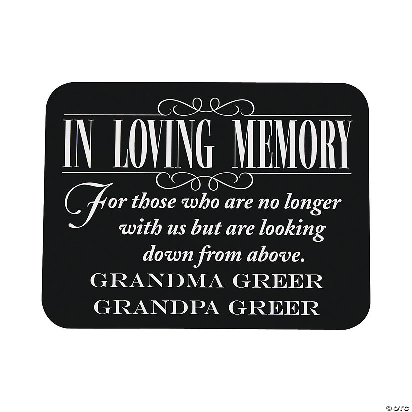Personalized Reserve Seating Memorial Wedding Sign Image