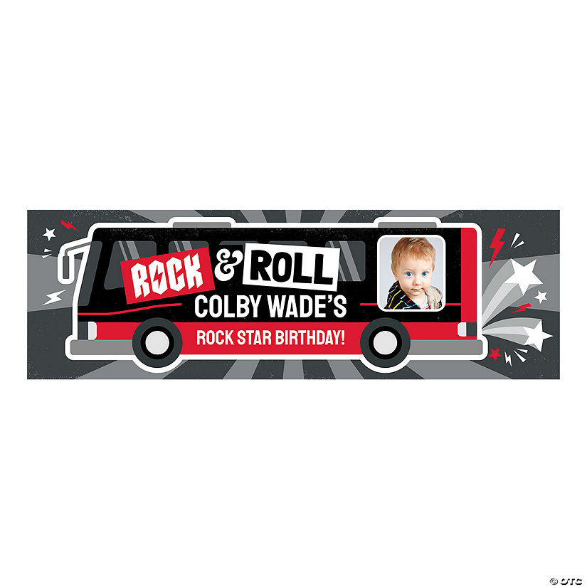 Personalized Rock Star Tour Bus Custom Photo Banner - Medium Image Thumbnail