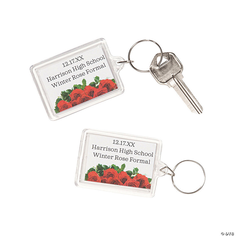 Personalized Rose Key Chains - 12 Pc. Image Thumbnail