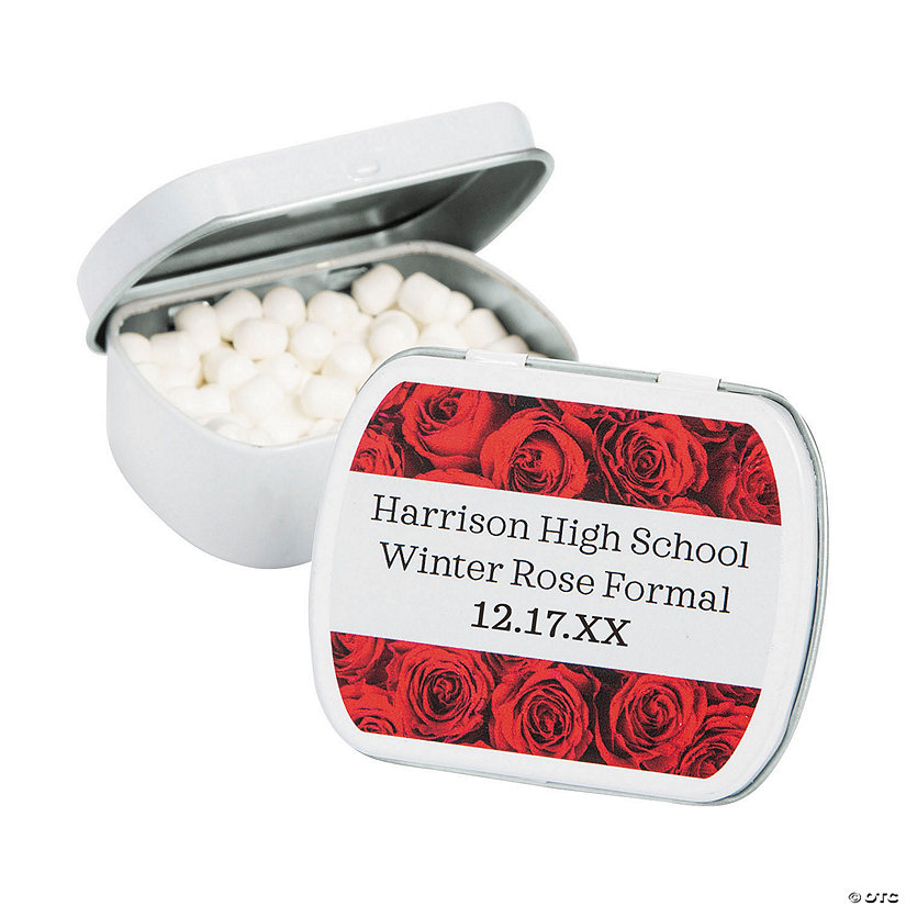 Personalized Rose Mint Tins - 24 Pc. Image