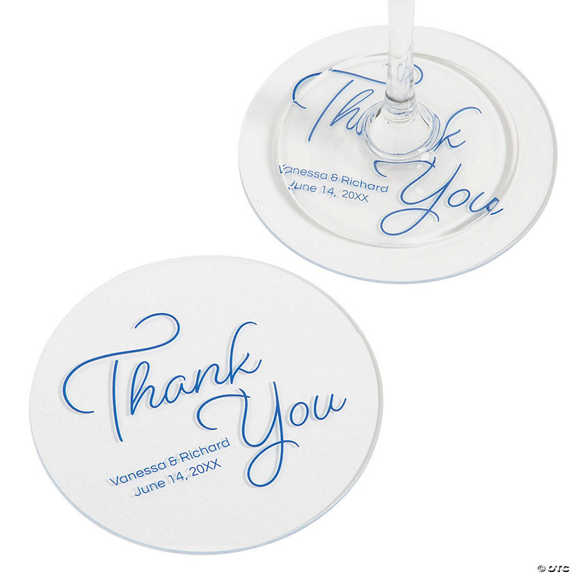 Personalized Round Acrylic Thank You Coasters - 12 Pc. Image Thumbnail