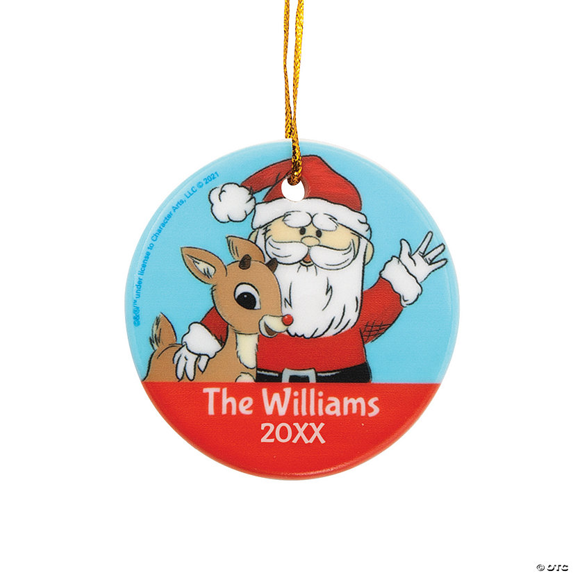 Personalized Rudolph the Red-Nosed Reindeer<sup>&#174;</sup> Ceramic Christmas Ornament Image Thumbnail