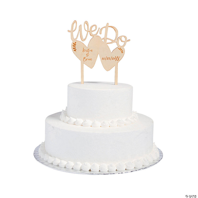 Personalized Rustic We Do Wedding Cake Topper Image