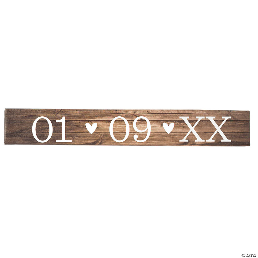 Personalized Rustic Wedding Date Canvas Sign Image