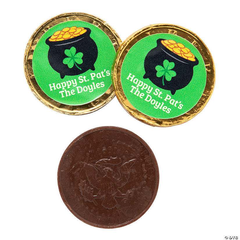 Personalized Saint Patrick&#8217;s Day Chocolate Coins - 76 Pc. Image