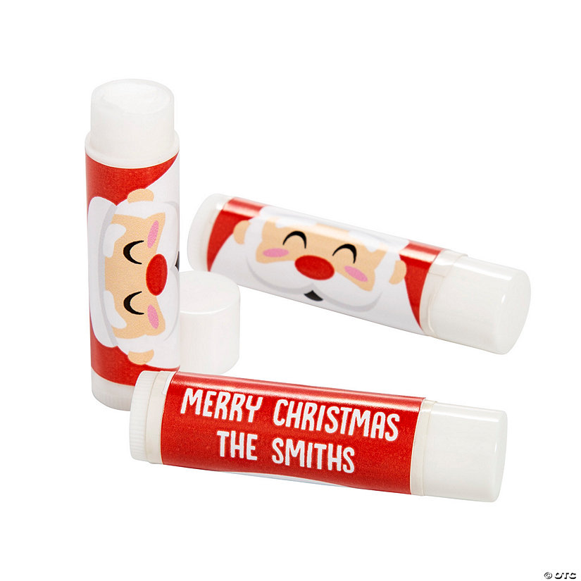 Personalized Santa Lip Balm Covers - 12 Pc. Image Thumbnail