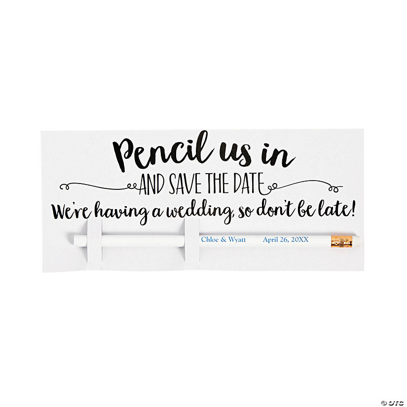 Personalized Save the Date Pencils with Cards - 24 Pc. Image Thumbnail