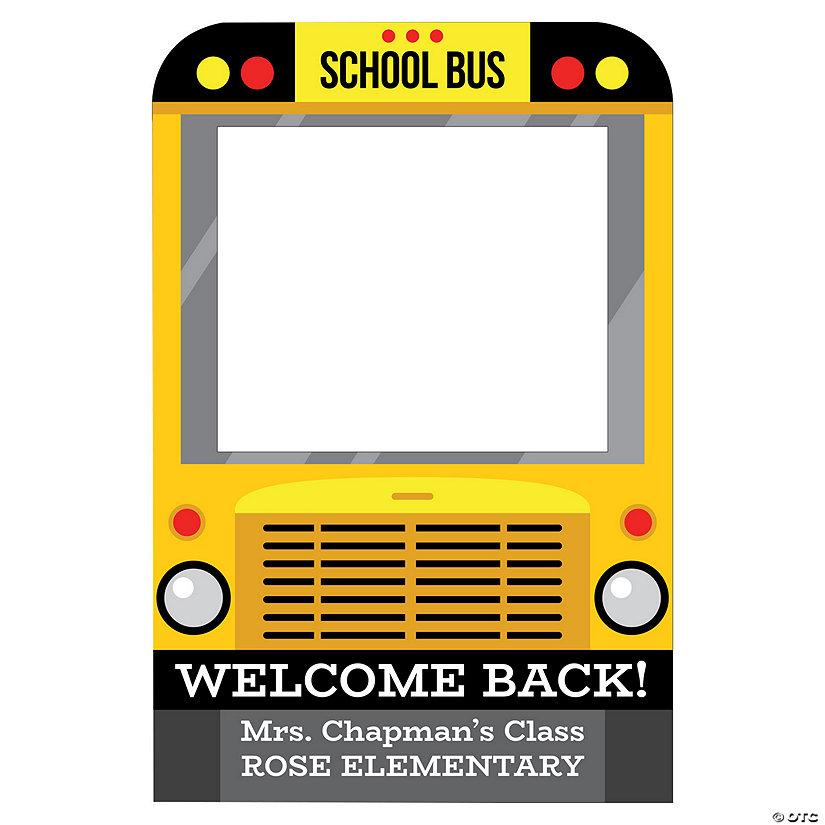 Personalized School Bus Photo Booth Frame Image Thumbnail