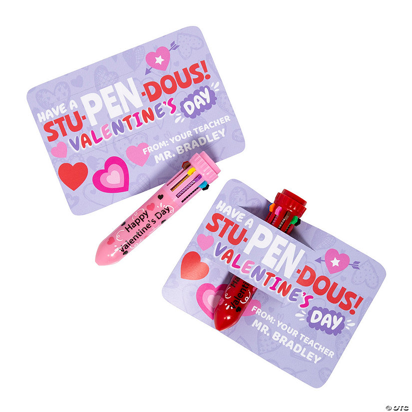 Personalized Shuttle Pen Valentine Exchanges with Card for 12 Image