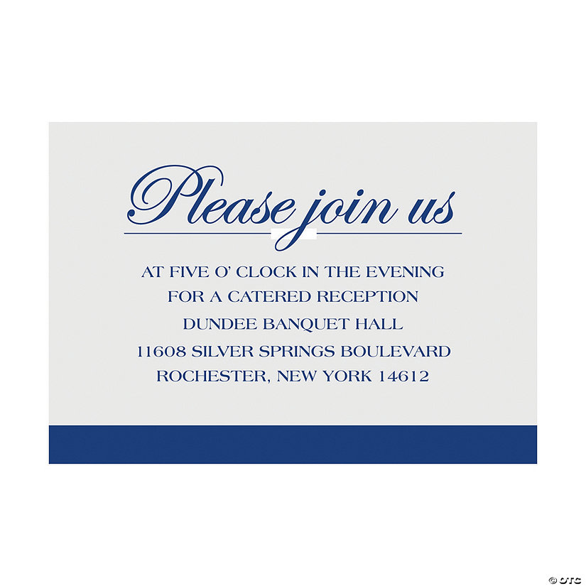 Personalized Simple Reception Cards - 25 Pc. Image Thumbnail