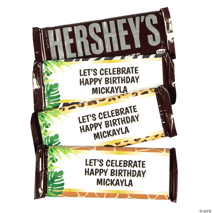 Personalized Sophisticated Safari Candy Bar Labels - 12 Pc. Image Thumbnail