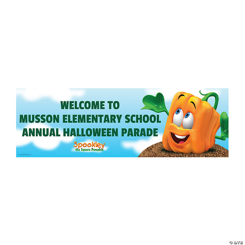 Personalized Spookley the Square Pumpkin&amp;#8482; Vinyl Banner - Medium Image