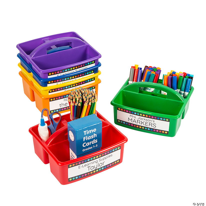 Personalized Square Classroom Storage Caddies 6 Pc. Oriental Trading