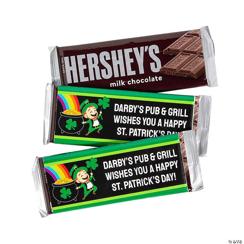 Personalized St. Patrick&#8217;s Day Candy Bar Sticker Labels - 12 Pc. Image Thumbnail