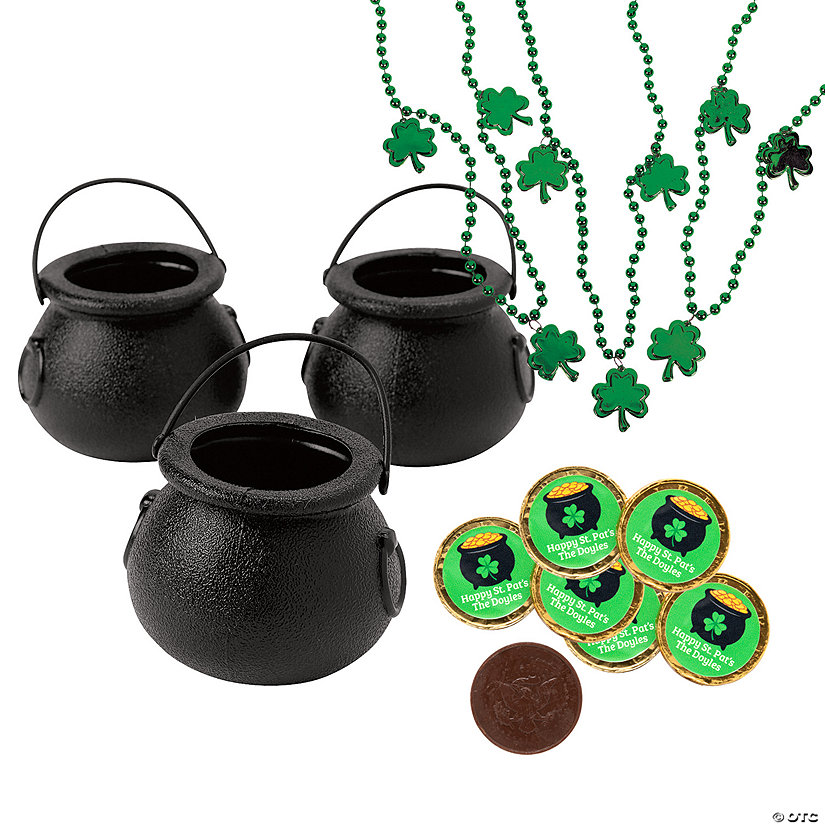 Personalized St. Patrick&#8217;s Day Pot of Gold Party Favor Kit for 12 Image