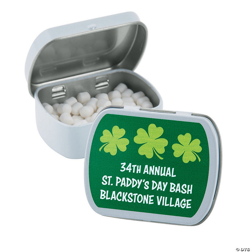 Personalized St. Patrick's Day Mint Candy Tins 24 Pc.