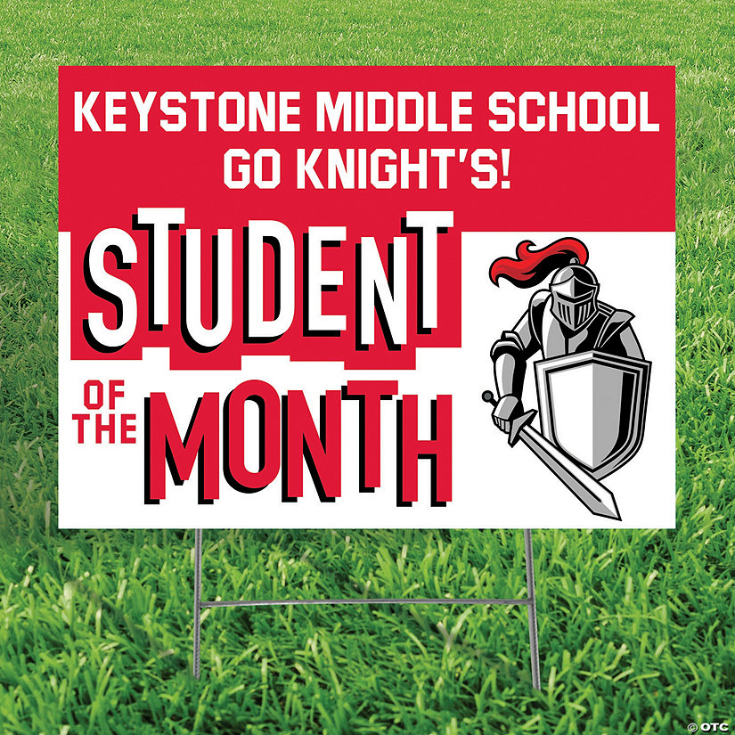 Personalized Student of the Month Yard Sign Image Thumbnail