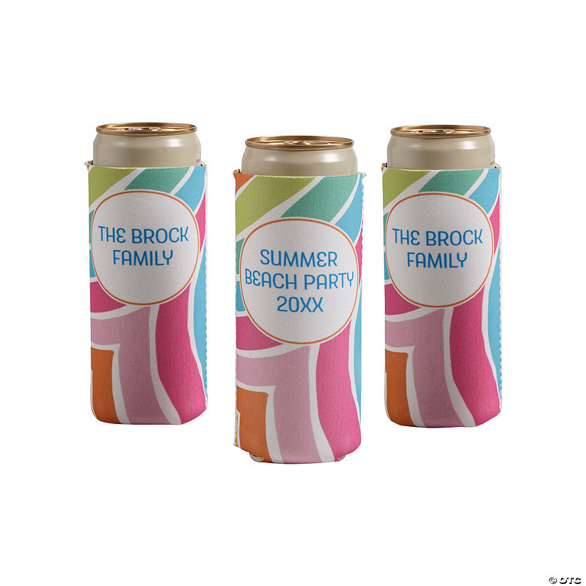Personalized Summer Party Slim Can Coolers - 12 Pc. Image Thumbnail