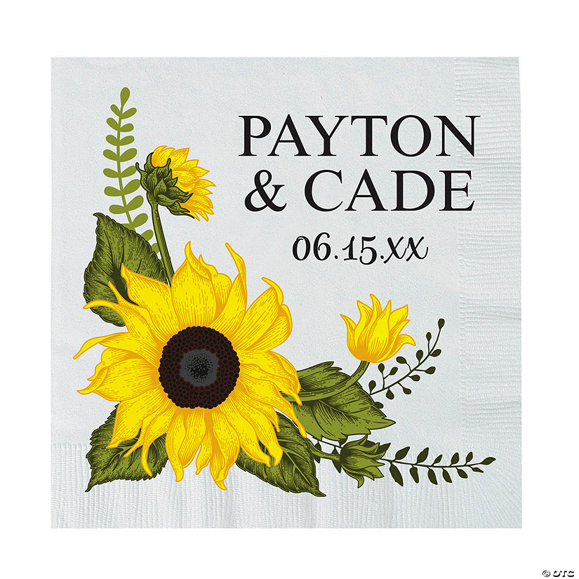 Personalized Sunflower Lunch Napkins 50 Pc. Oriental Trading