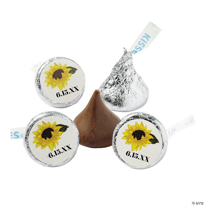 Personalized Sunflower Wedding Hershey&#8217;s<sup>&#174;</sup> Kisses<sup>&#174;</sup> Stickers - 60 Pc. Image Thumbnail