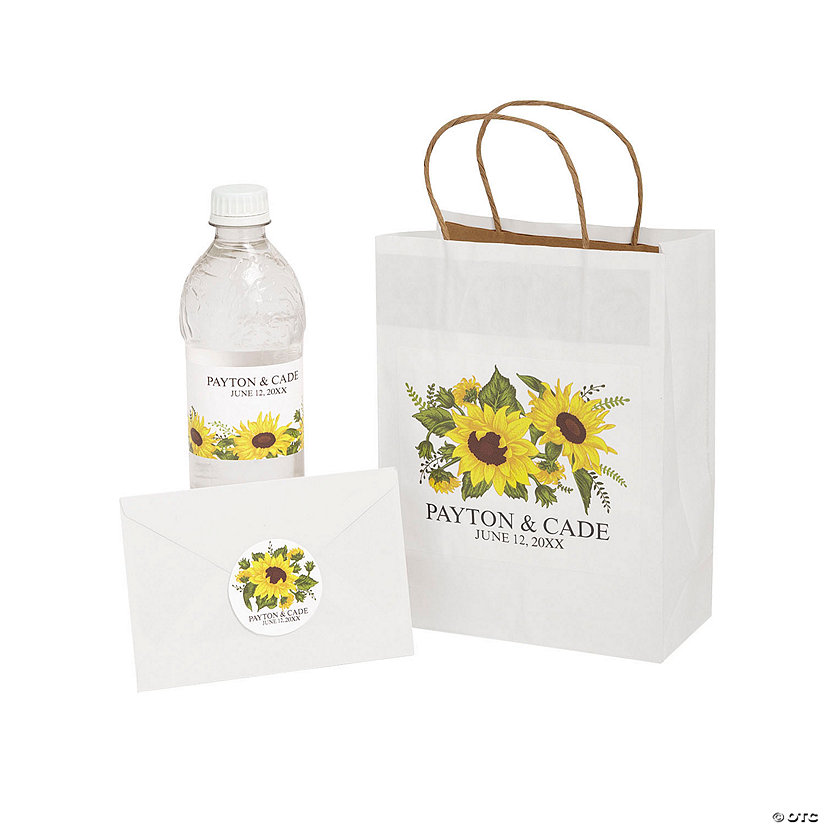 Personalized Sunflower Wedding Welcome Bags Kit - 12 Pc. Image Thumbnail