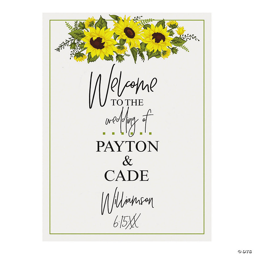 Personalized Sunflower Wedding Welcome Sign Image Thumbnail
