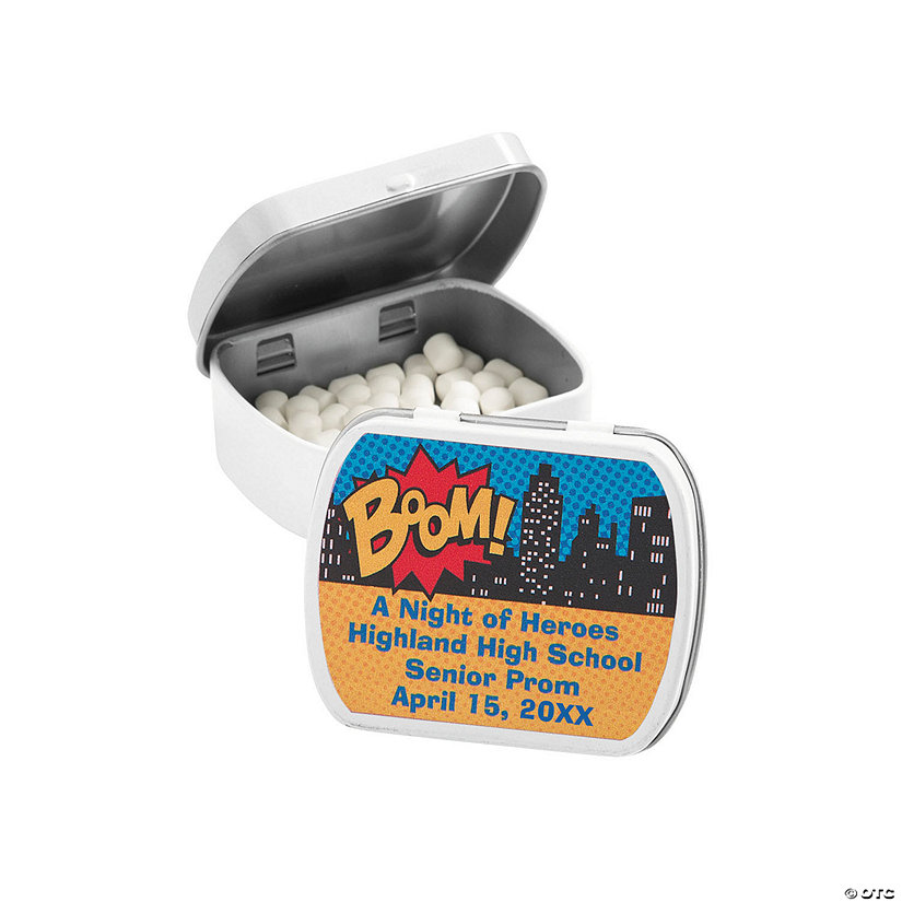 Personalized Superhero Mint Tins - 24 Pc. Image