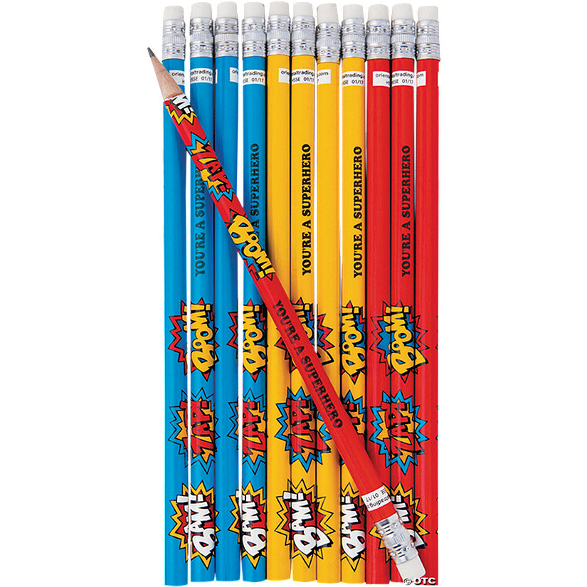 Personalized Superhero Pencils - 24 Pc. Image Thumbnail