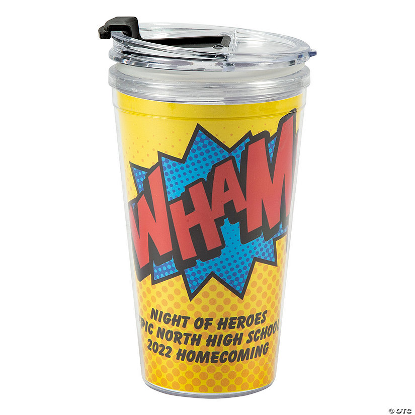 Personalized Superhero Plastic Travel Mug Image Thumbnail