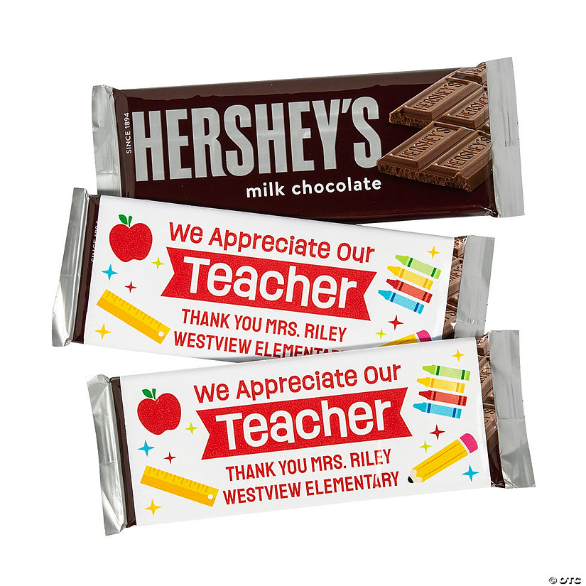 Personalized Teacher Appreciation Candy Bar Labels - 12 Pc. Image Thumbnail