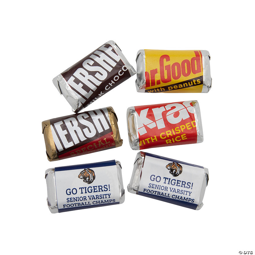 Personalized Team Spirit Mini Candy Bar Sticker Labels - 30 Pc. Image Thumbnail