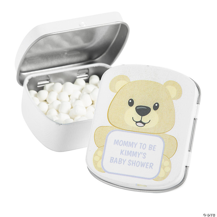 Personalized Teddy Bear Mint Tins - 24 Pc. Image